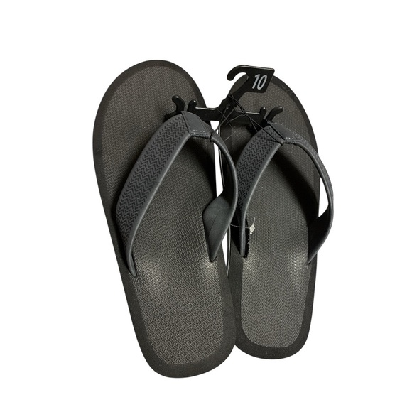No Boundaries Men's Black Flip-Flop Thong Sandals - Picture 2 of 3